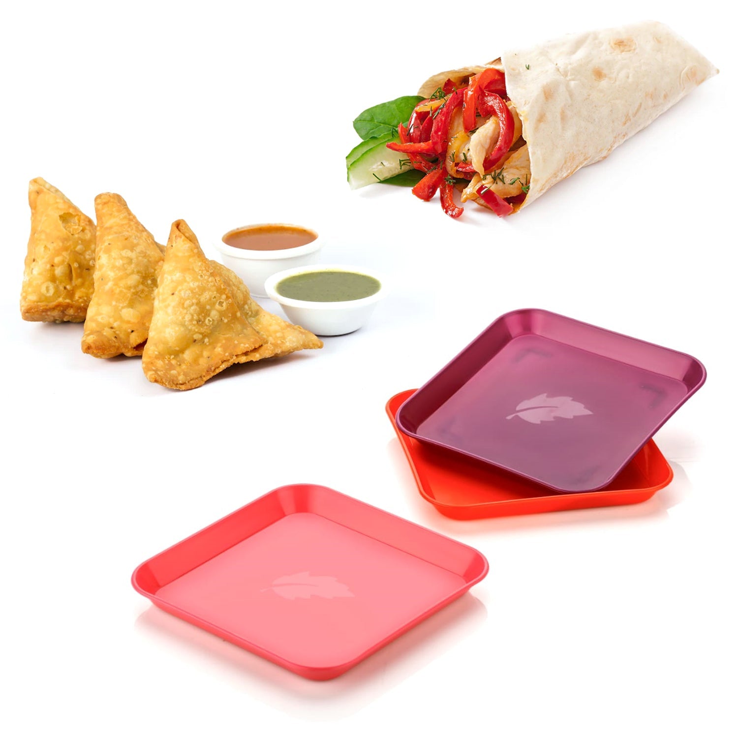 2706 Square Plastic Dinner Plate Set (Set of 6 Pcs) Colorful Snacks / Breakfast Plate DeoDap 2706 Square Plastic Dinner Plate Set (Set of 6 Pcs) Colorful Snacks / Breakfast Plate DeoDap